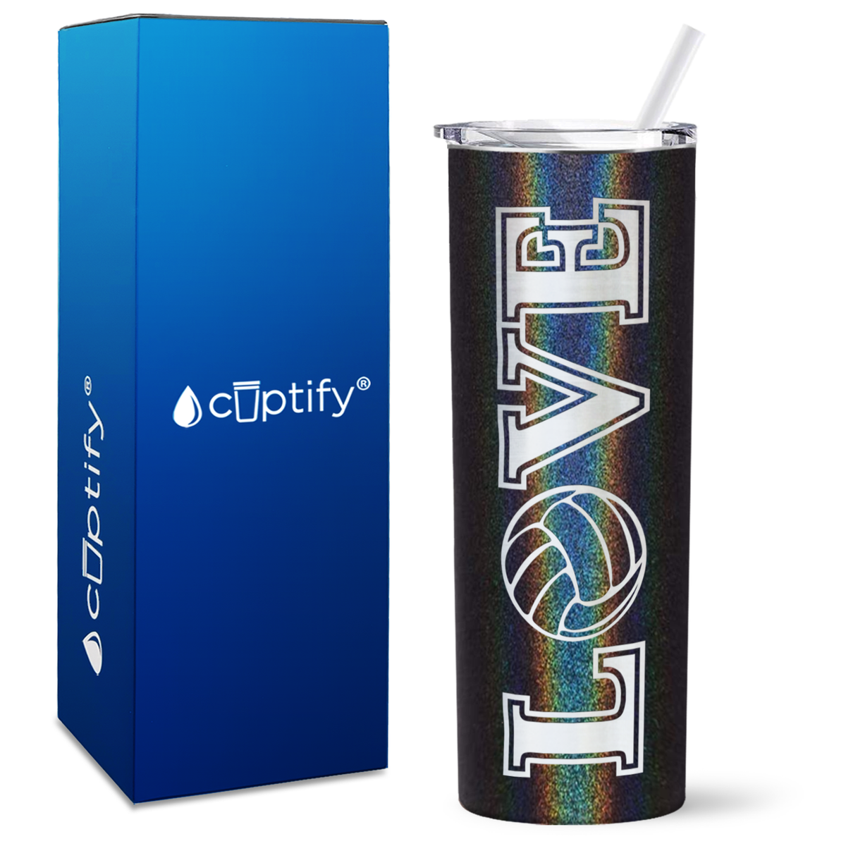 LOVE Volleyball on 20oz Skinny Tumbler