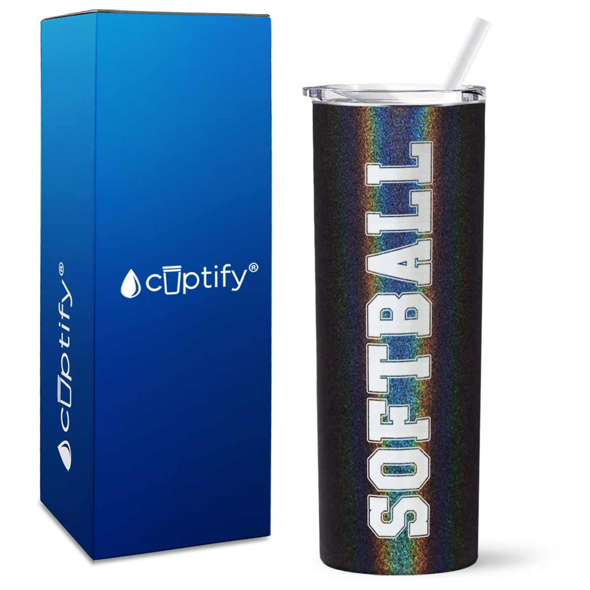 Softball on 20oz Skinny Tumbler