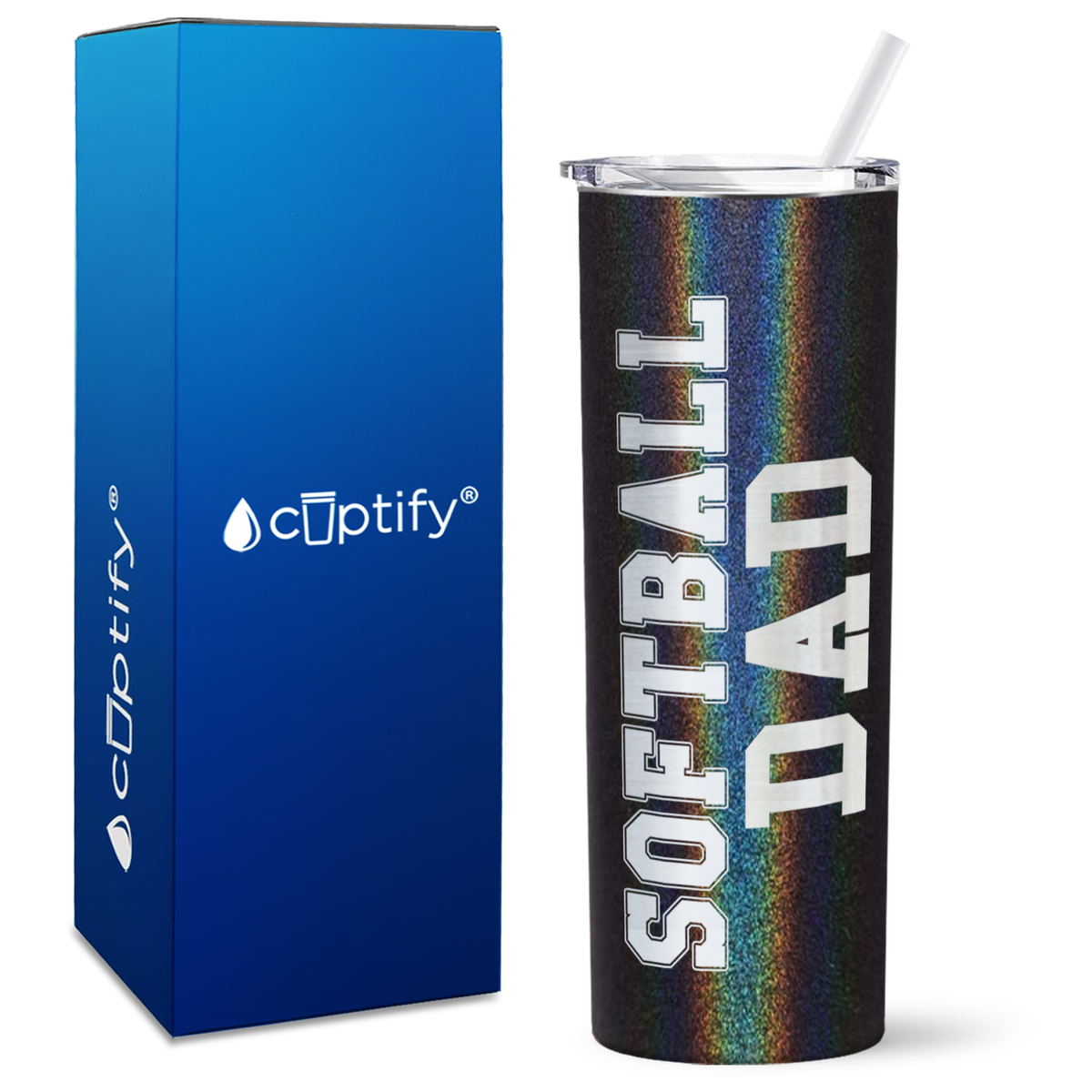 Softball Dad on 20oz Skinny Tumbler