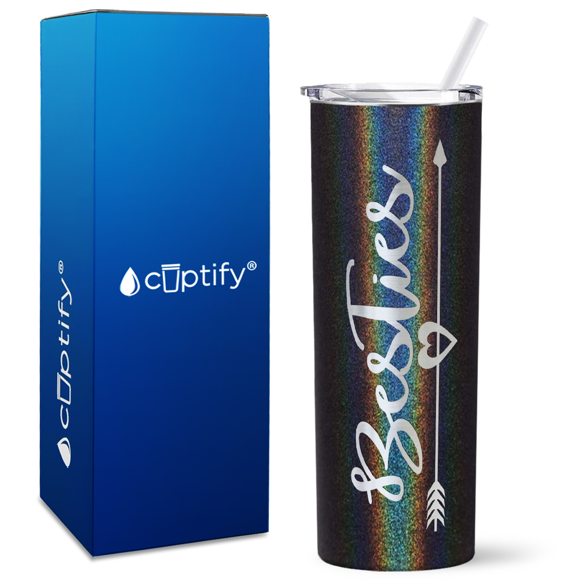 Best Friend Besties on 20oz Skinny Tumbler