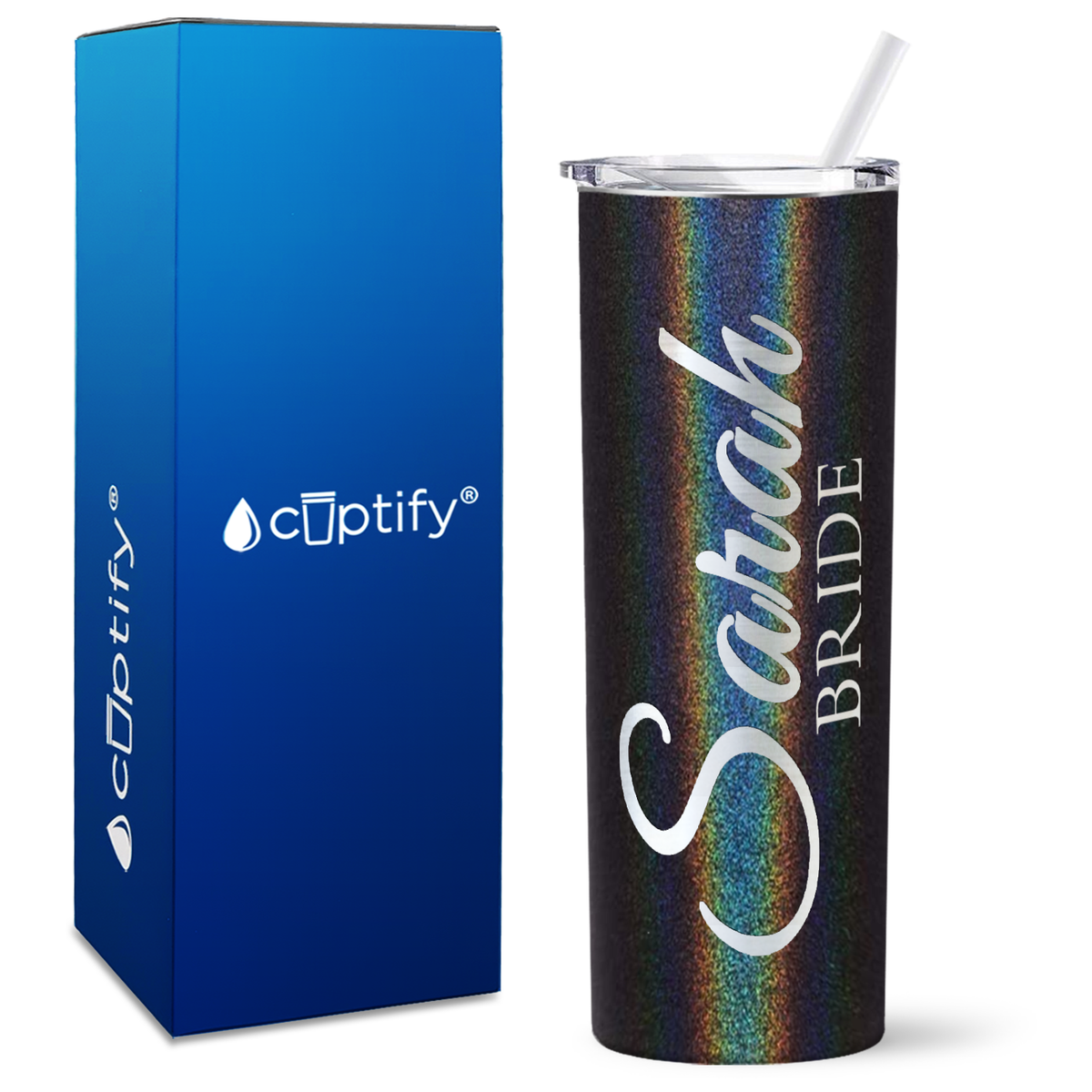 Personalized Bride on 20oz Skinny Tumbler