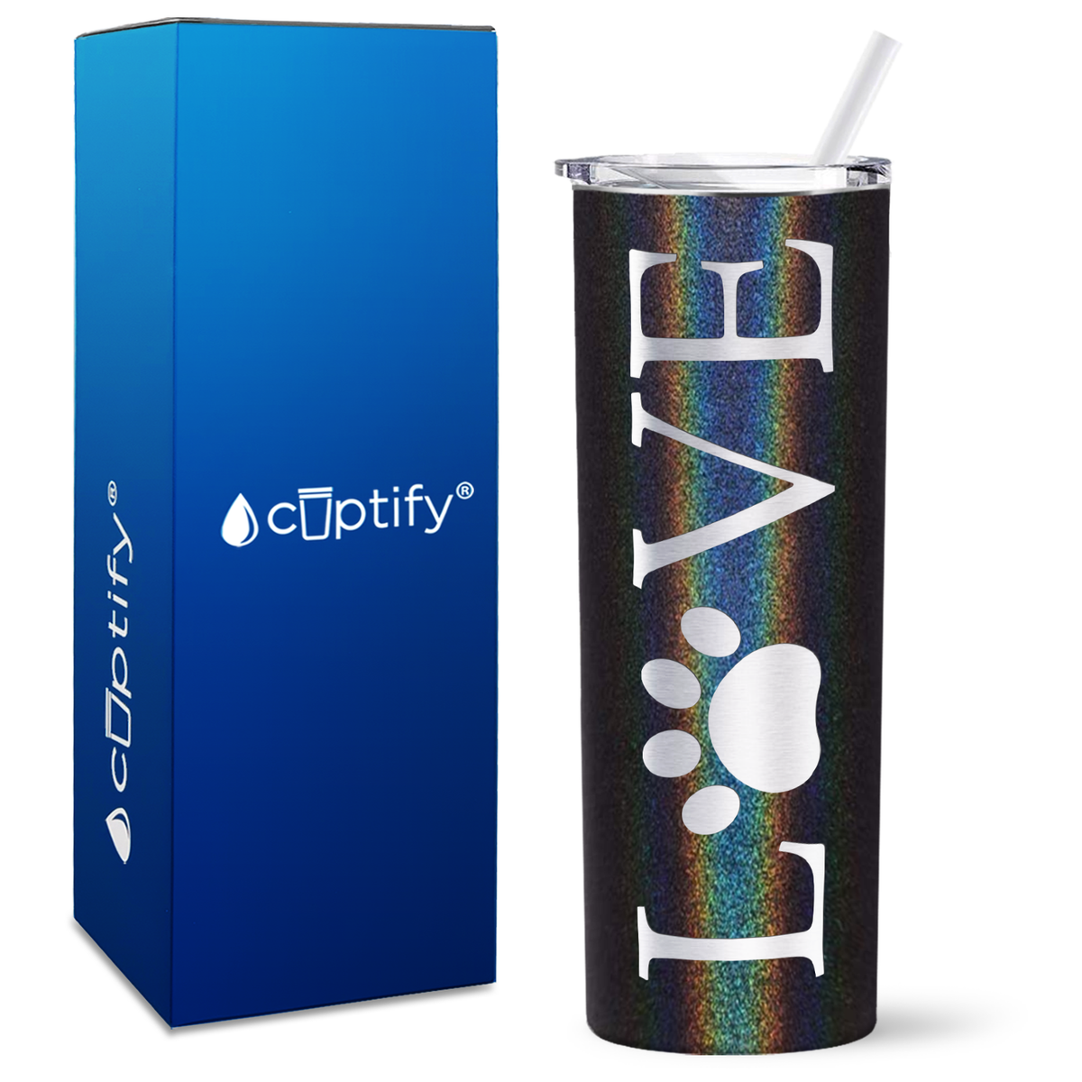 LOVE Dog on 20oz Skinny Tumbler