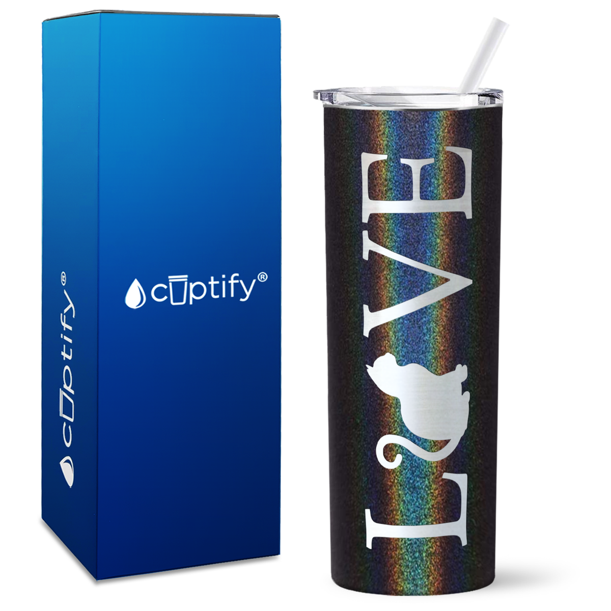 LOVE Cat on 20oz Skinny Tumbler