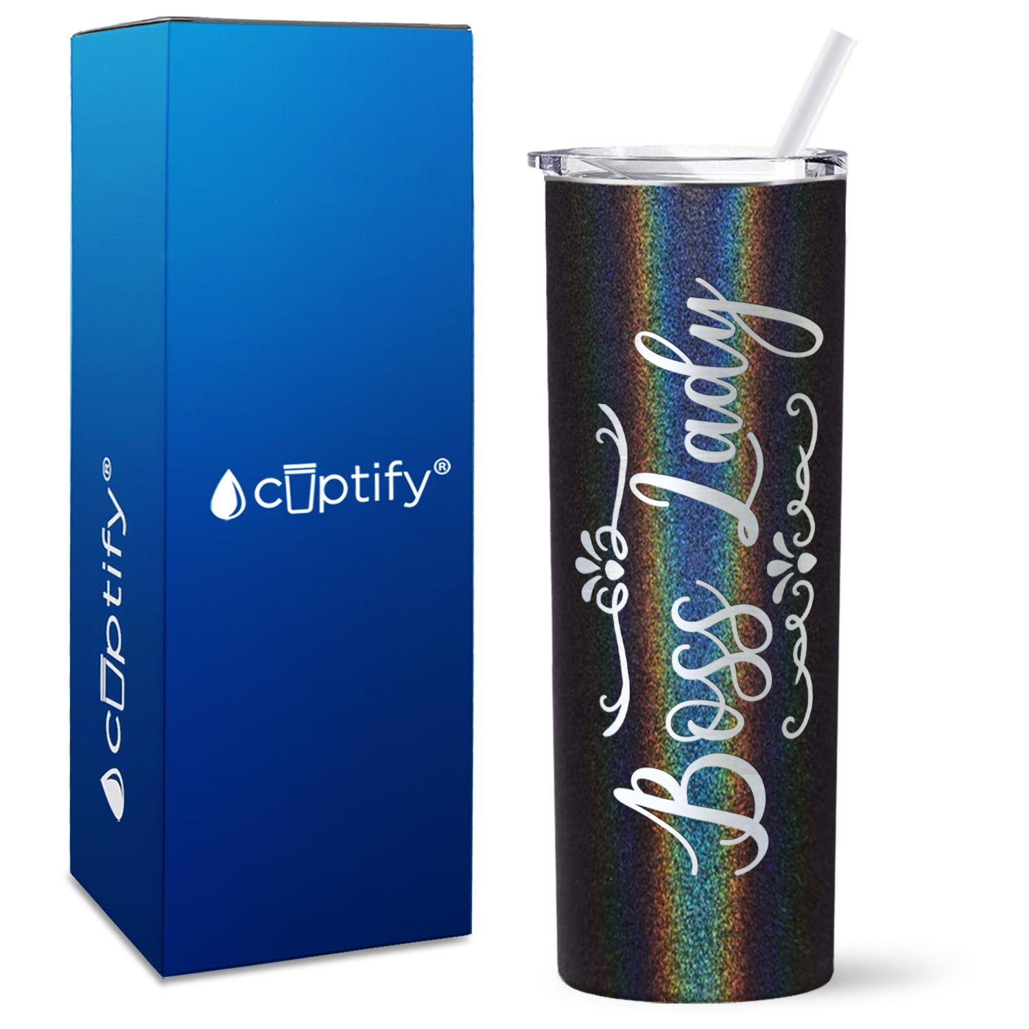 Boss Lady on Skinny 20oz Tumbler