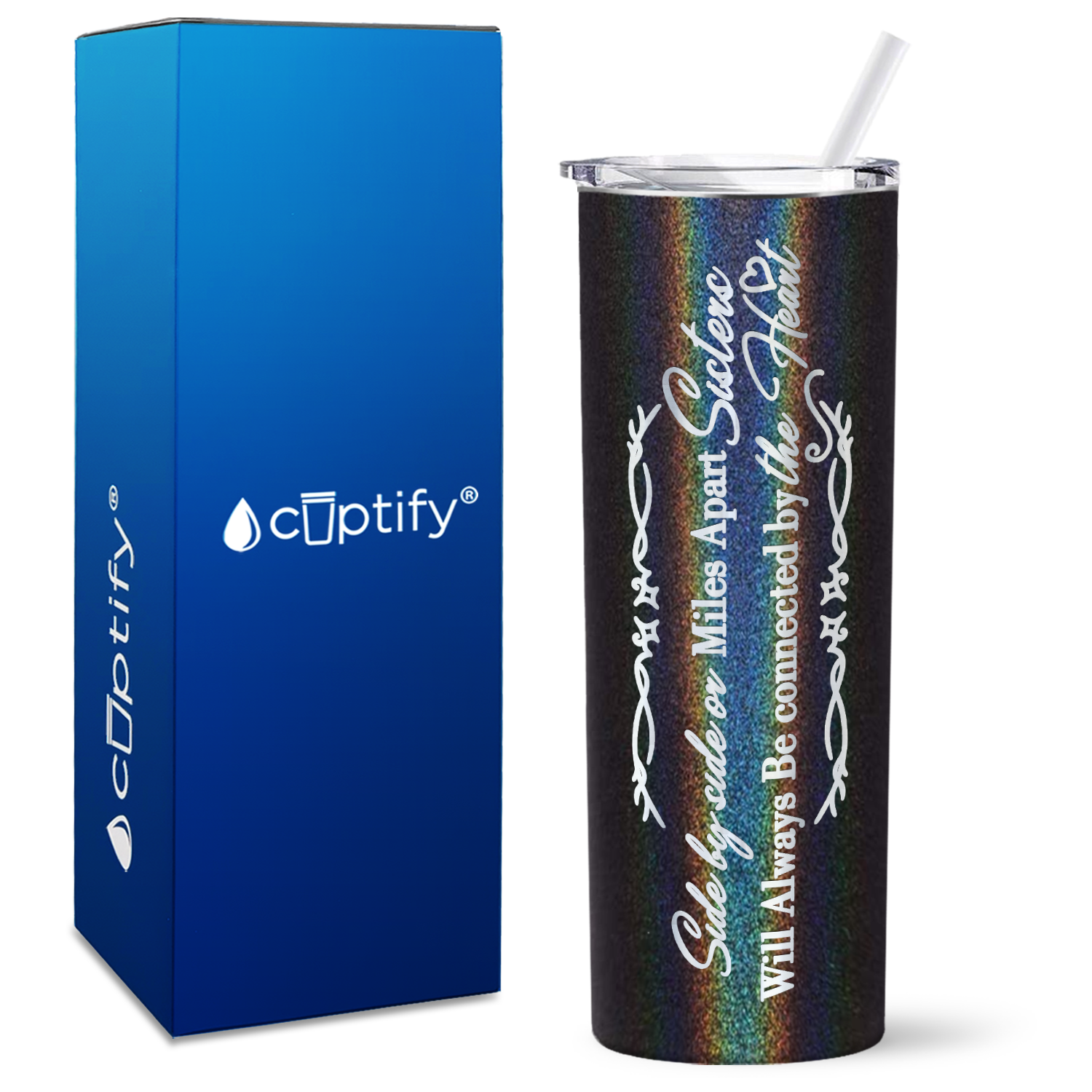 Side by Side or Miles Apart on 20oz Skinny Tumbler
