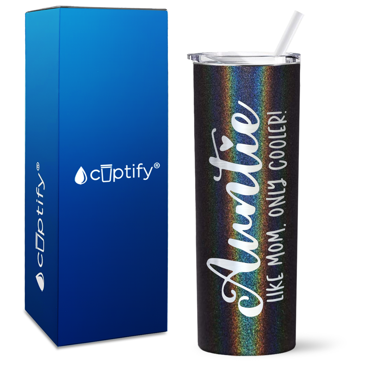 Auntie Like Mom Only Cooler 20oz Skinny Tumbler