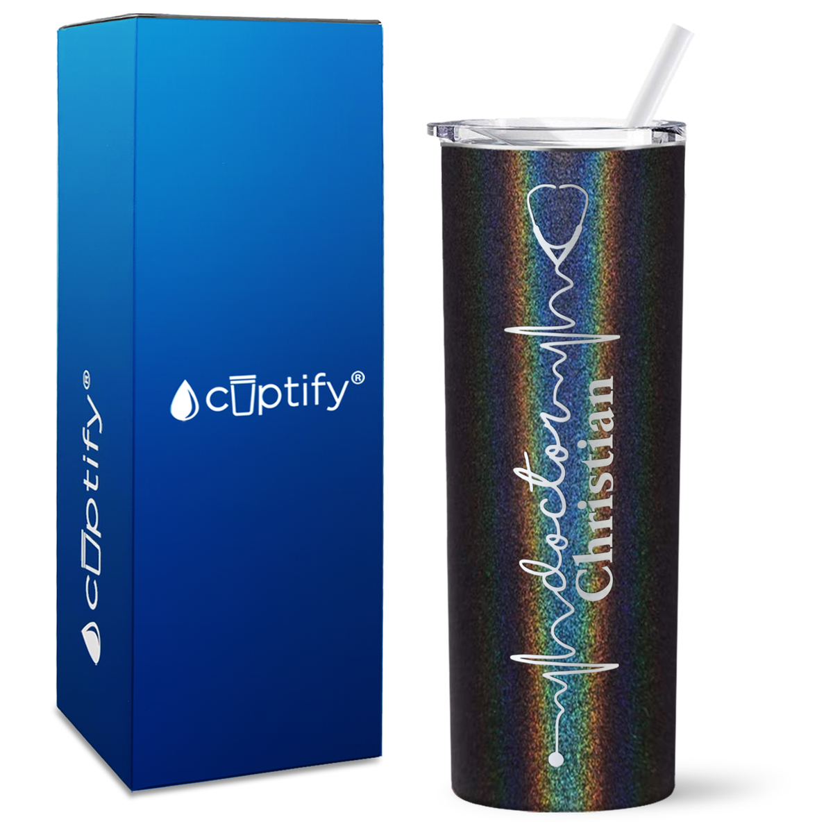 Personalized Doctor Heartbeat on 20oz Skinny Tumbler
