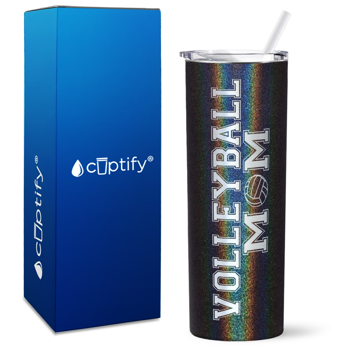 Volleyball Mom on 20oz Skinny Tumbler