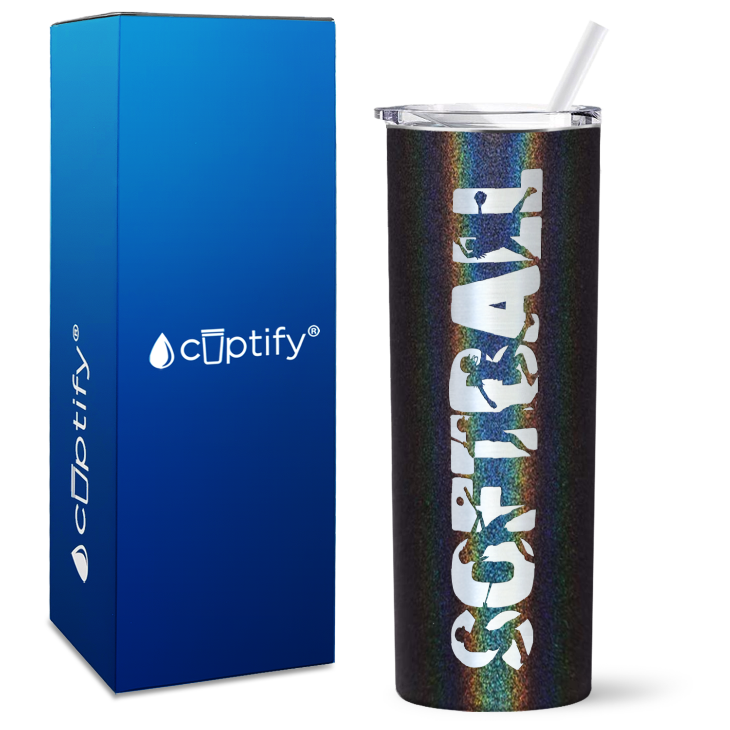 Softball Players on 20oz Skinny Tumbler