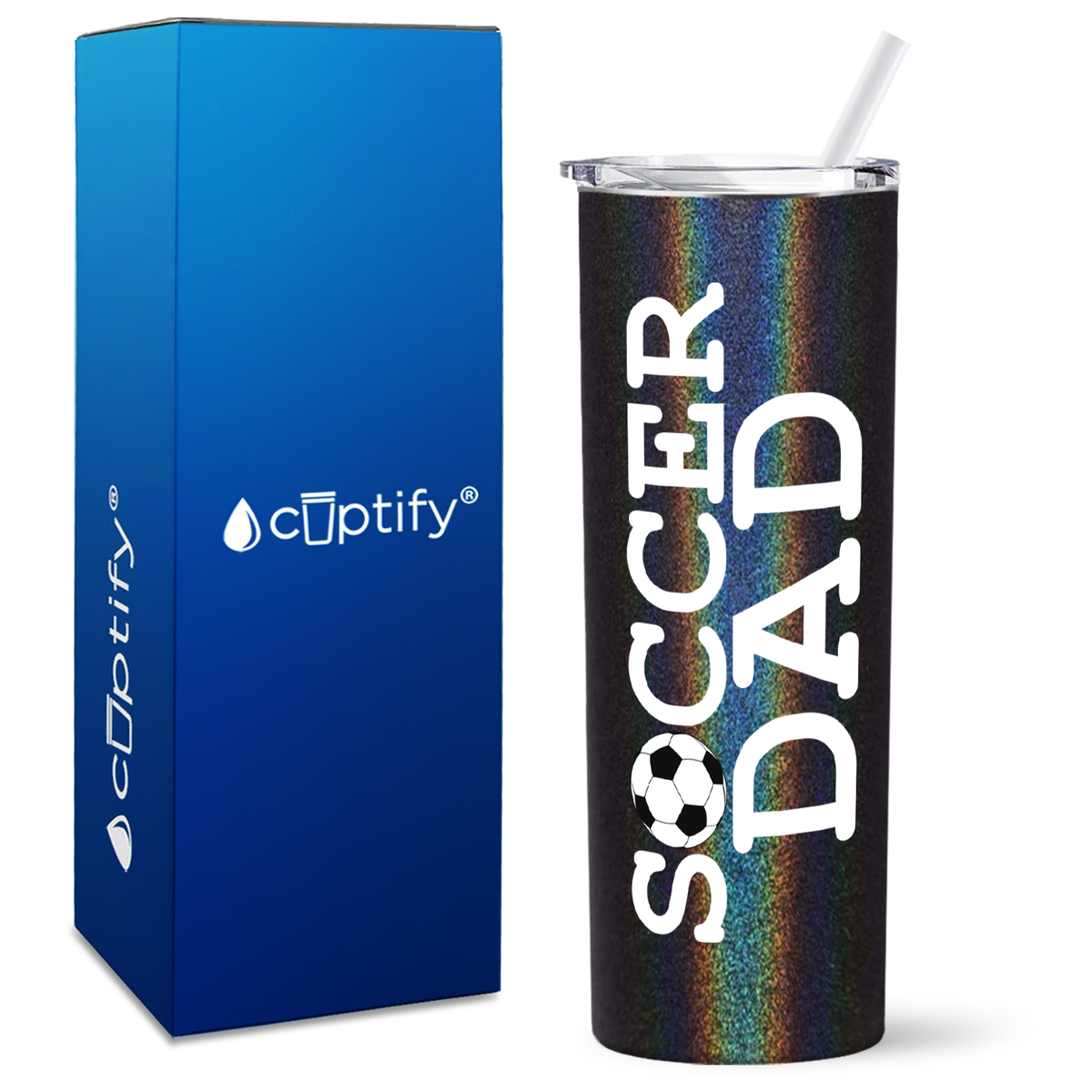 Soccer Ball Dad on 20oz Skinny Tumbler