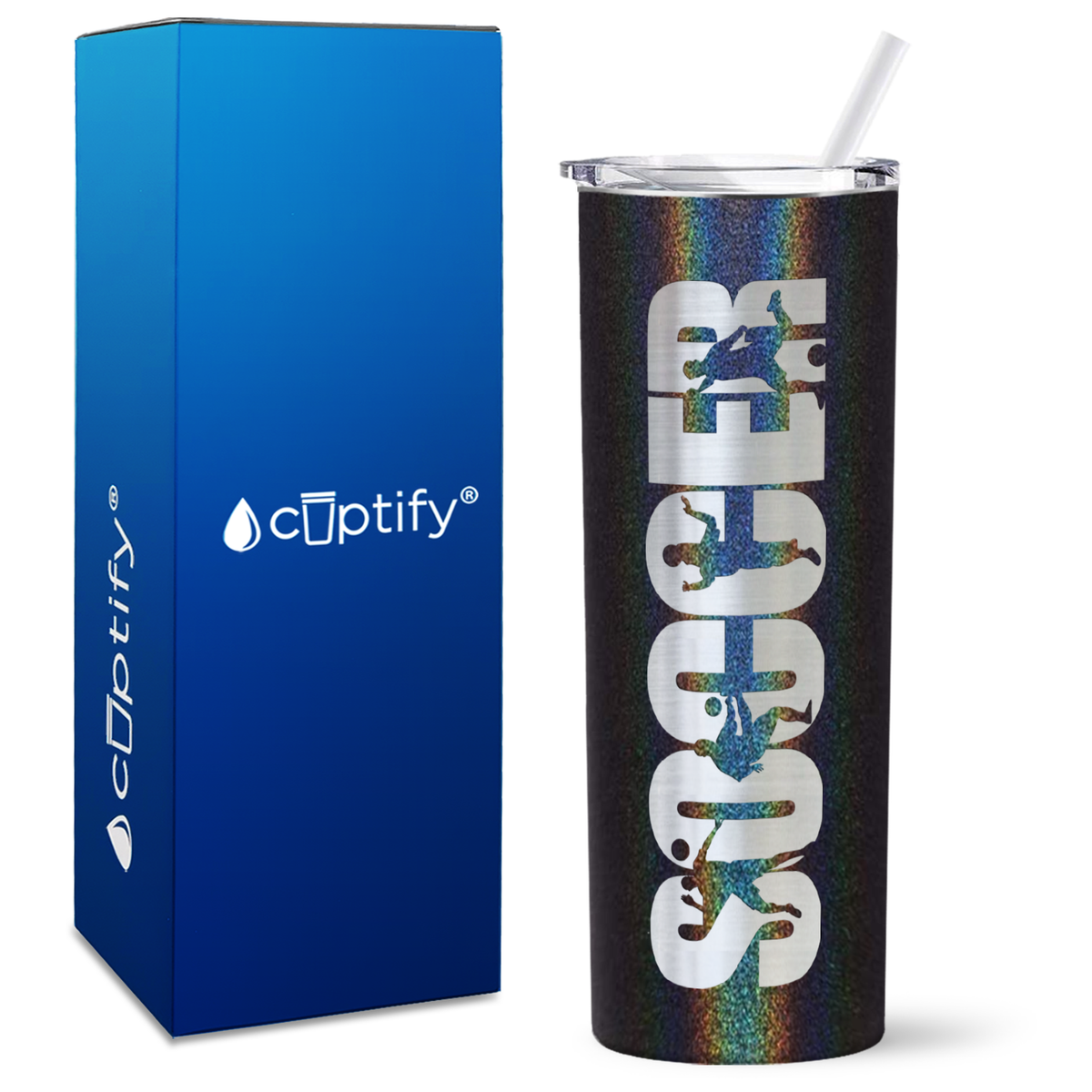 Soccer Players on 20oz Skinny Tumbler