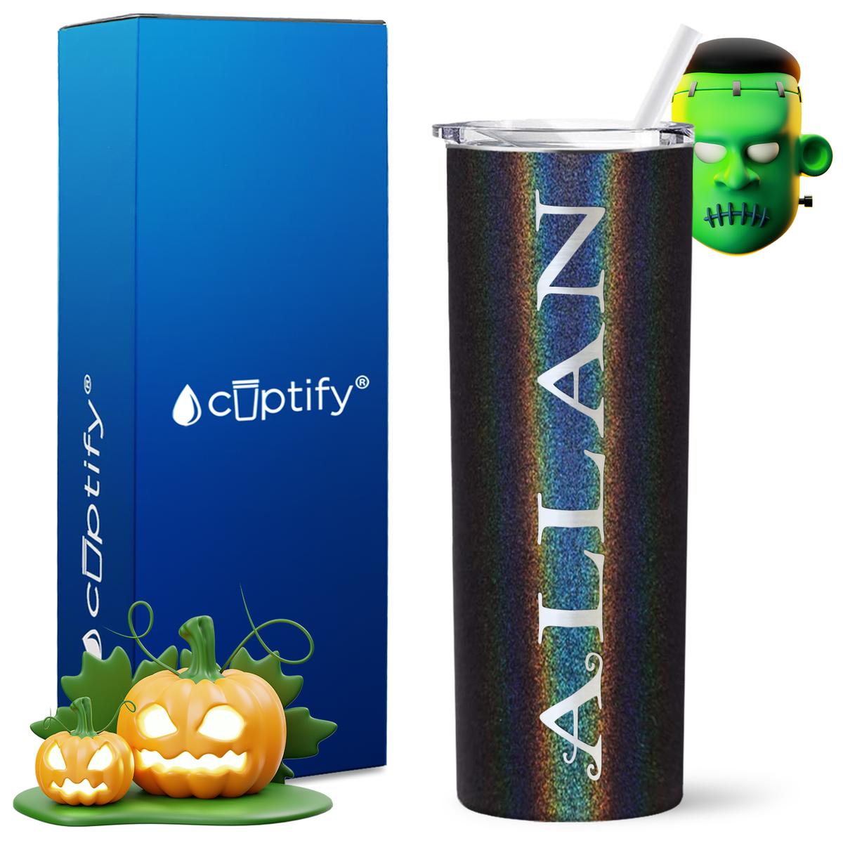 Personalized Eerie Style on 20oz 20oz Skinny - Halloween Tumbler