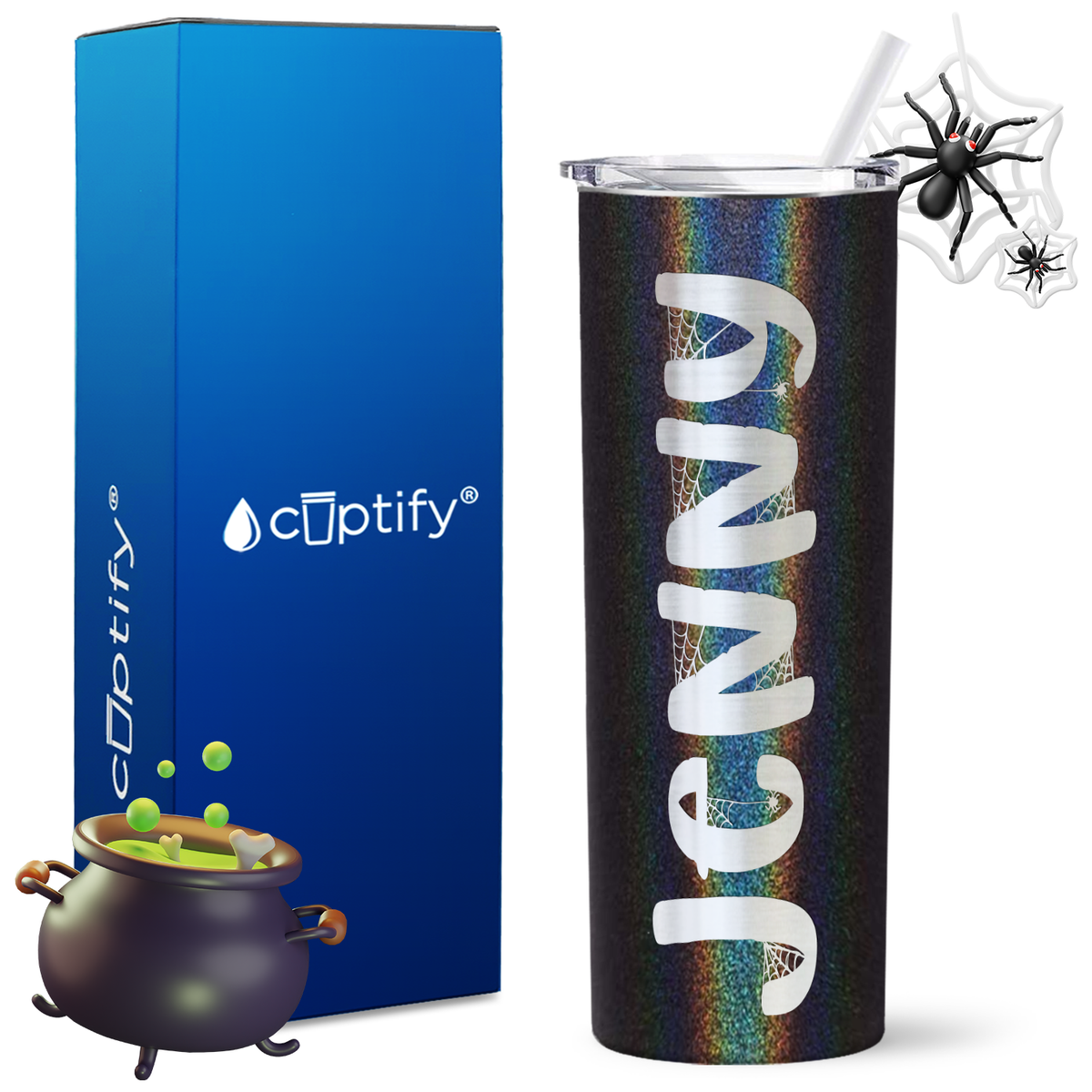 Personalized Spooky Style on 20oz 20oz Skinny - Halloween Tumbler