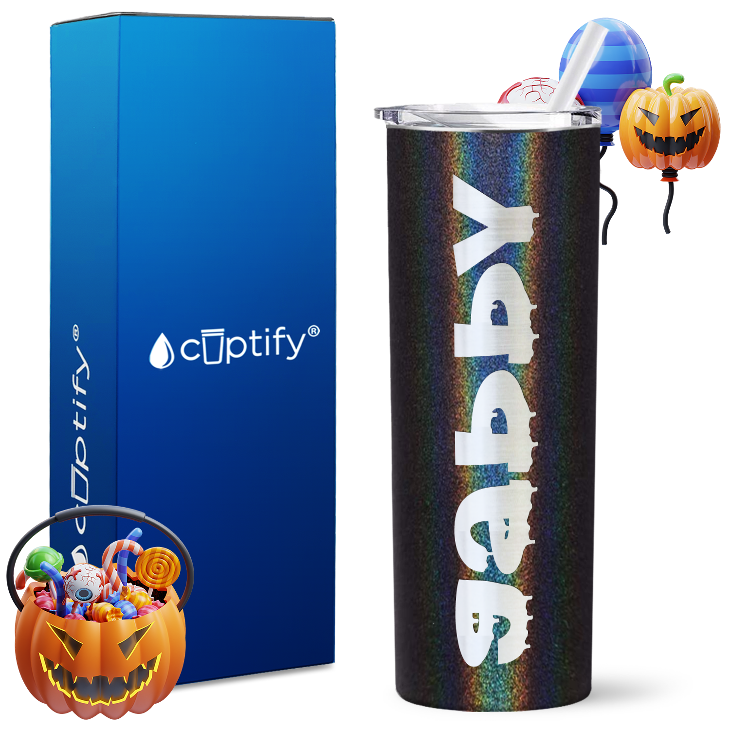 Personalized Haunted Style on 20oz 20oz Skinny - Halloween Tumbler