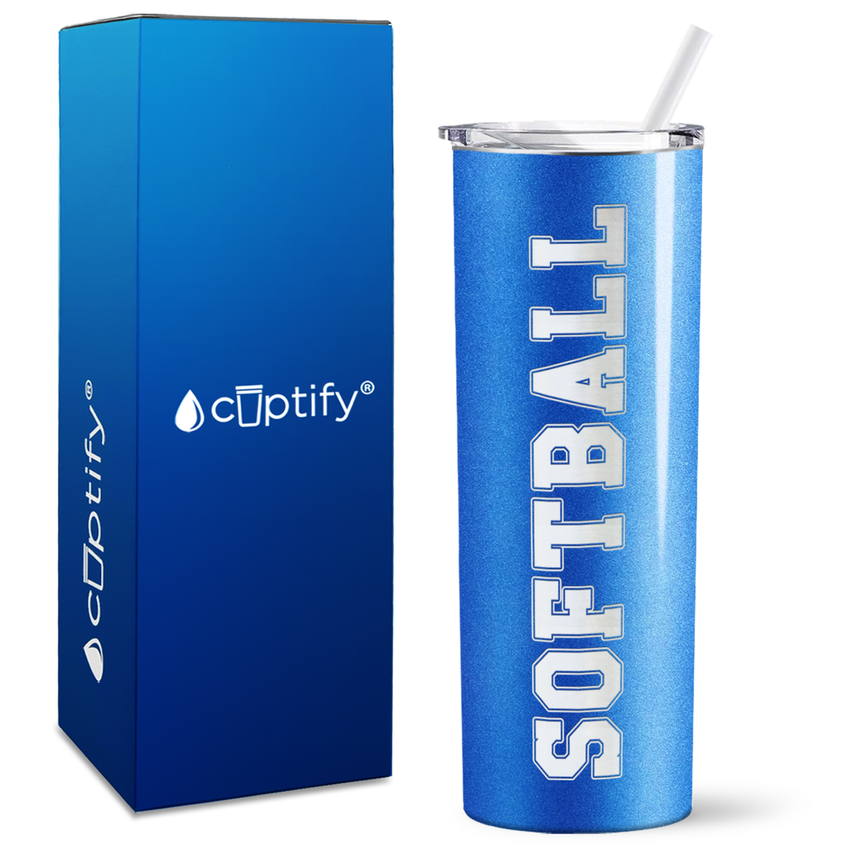 Softball on 20oz Skinny Tumbler