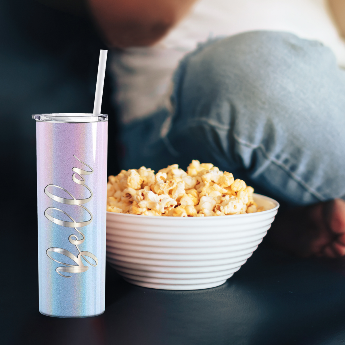 Personalized Cotton Candy Ombre Skinny Engraved Tumbler