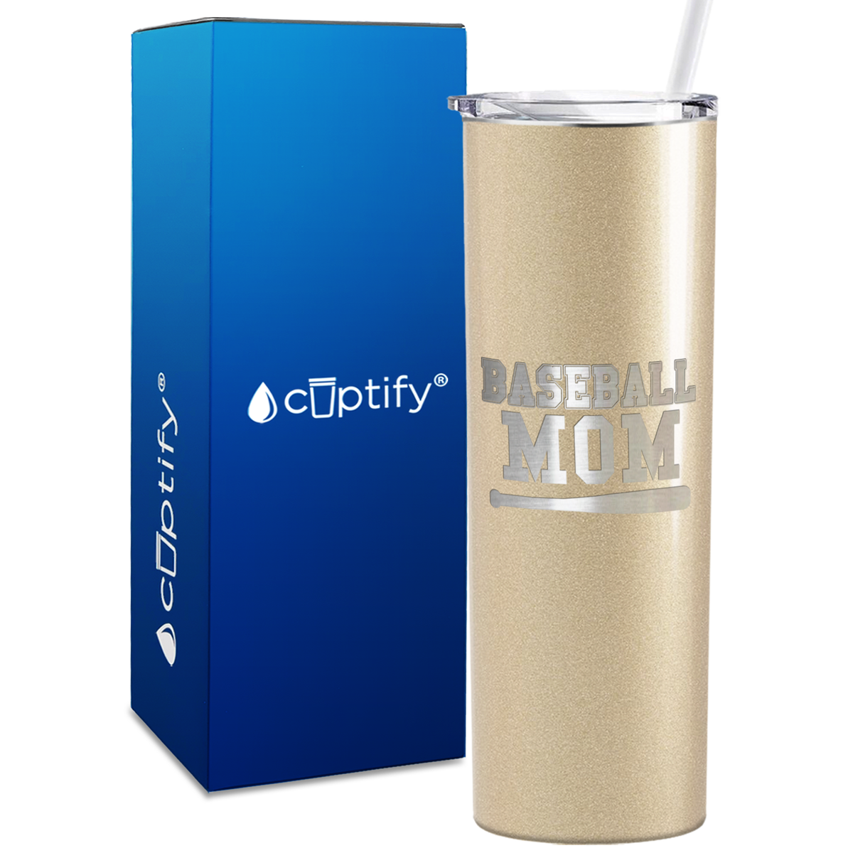 Baseball Mom Bat 20oz Skinny Tumbler