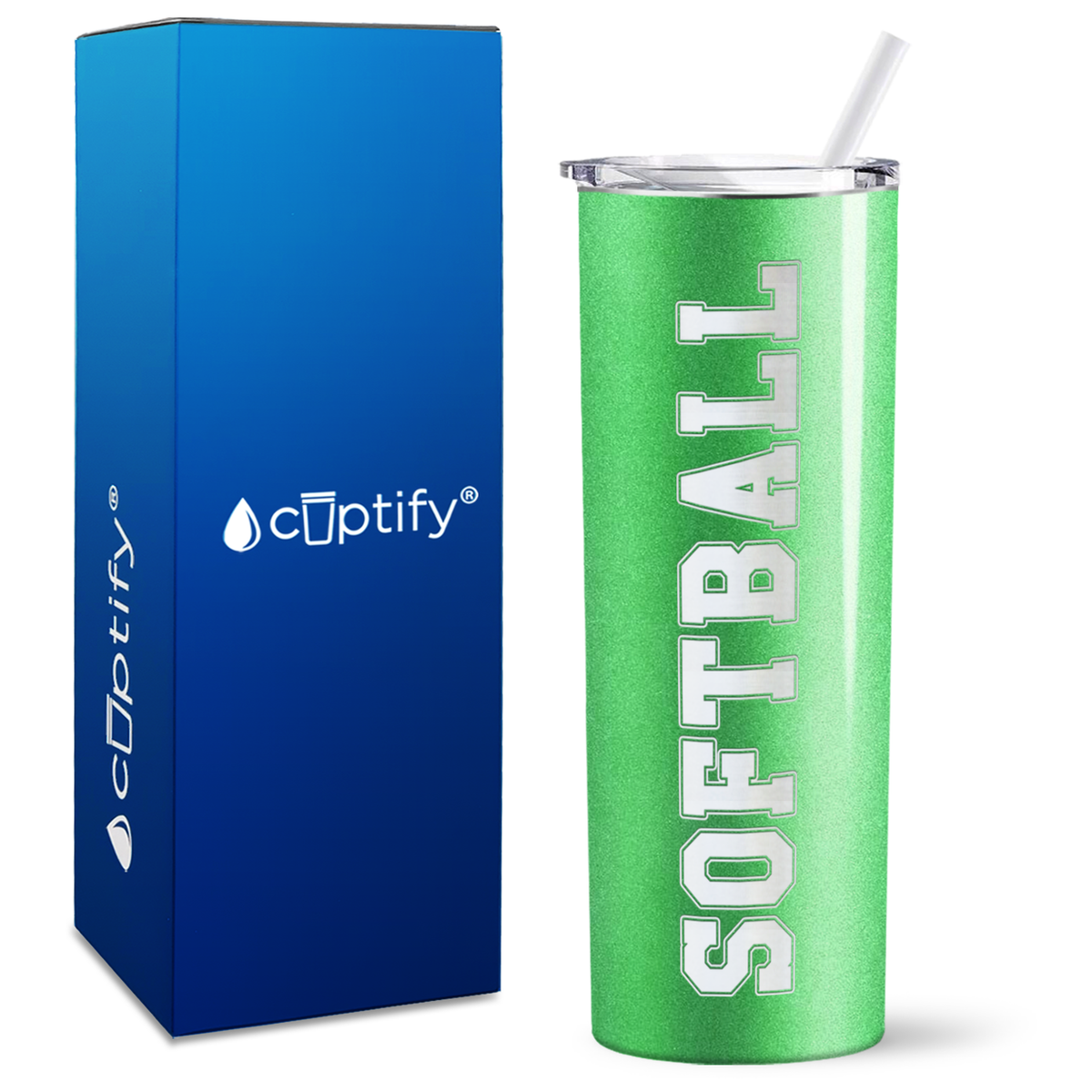Softball on 20oz Skinny Tumbler