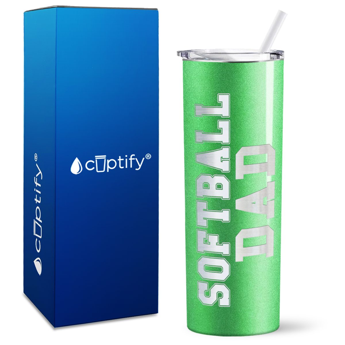 Softball Dad on 20oz Skinny Tumbler