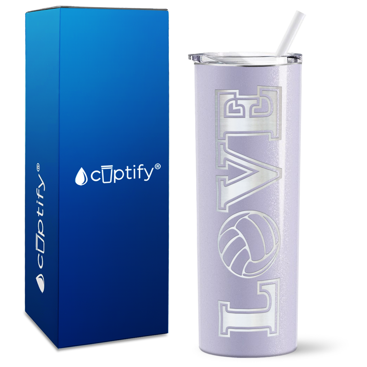 LOVE Volleyball on 20oz Skinny Tumbler
