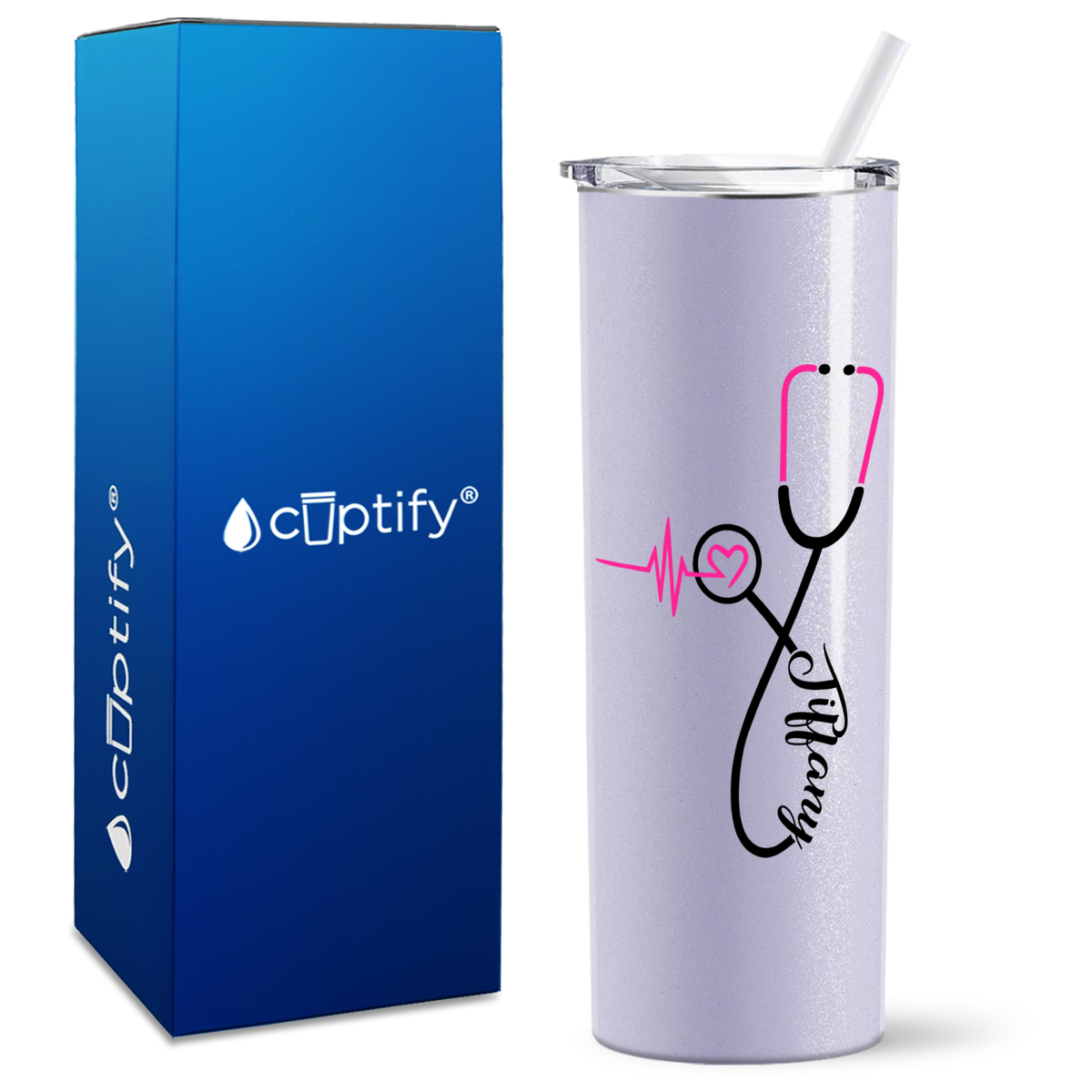 Personalized Nursing Stethoscope on Skinny Tumbler
