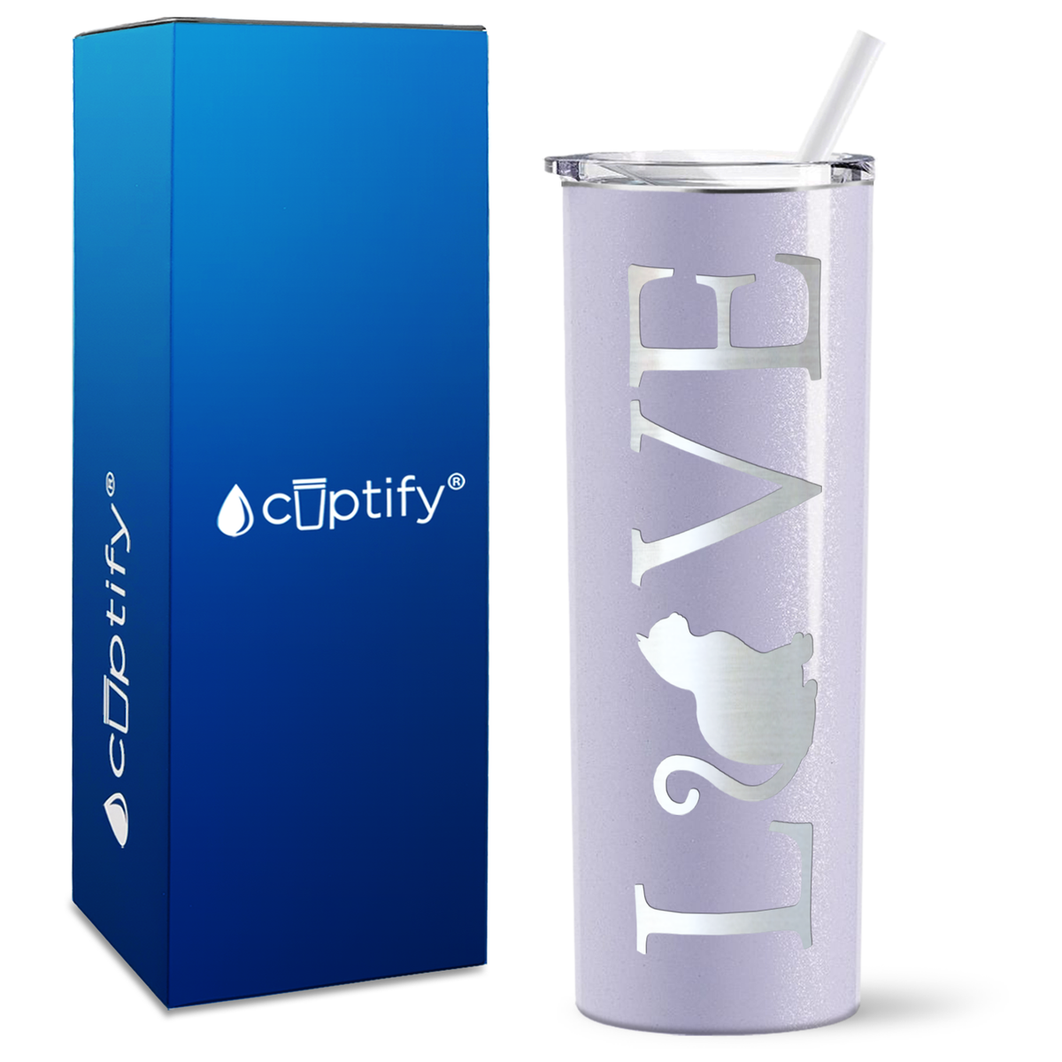 LOVE Cat on 20oz Skinny Tumbler