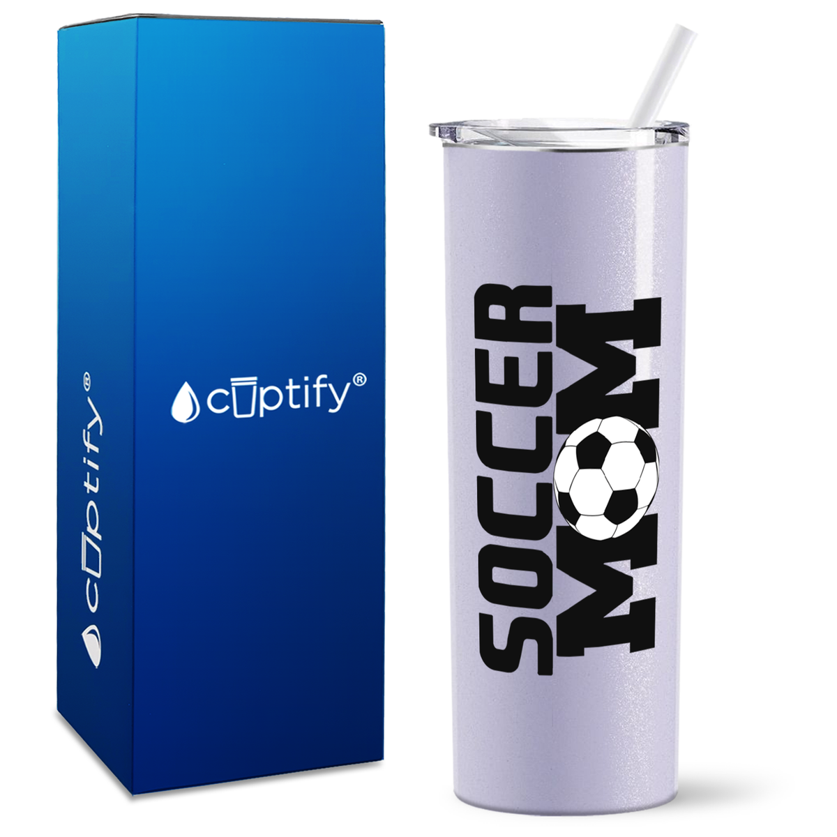 Soccer Ball Mom on 20oz Skinny Tumbler