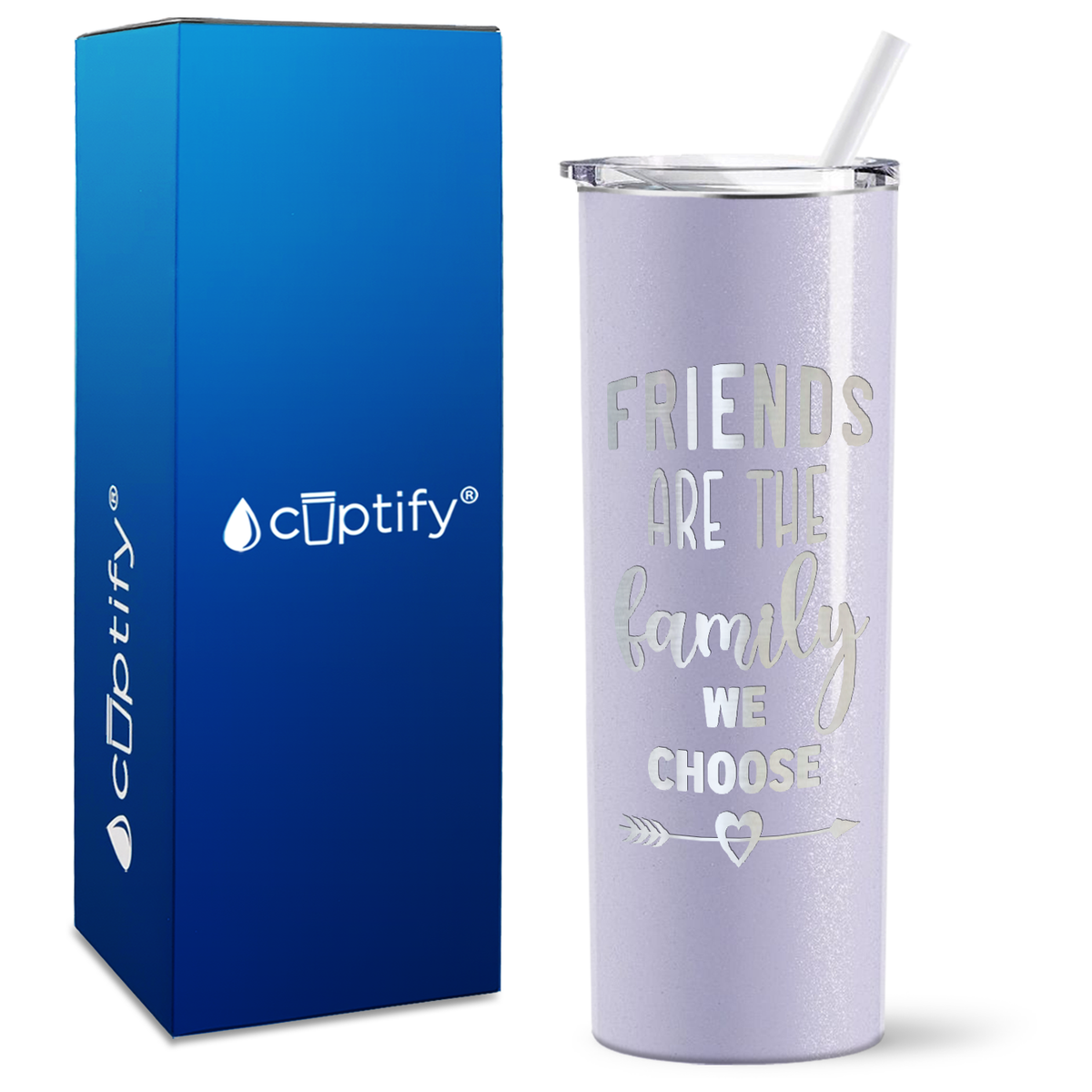 Friends are the Family on 20oz Skinny Tumbler