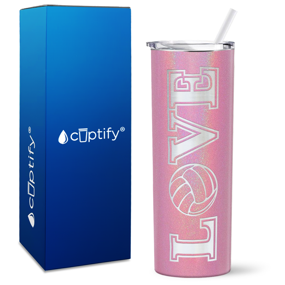 LOVE Volleyball on 20oz Skinny Tumbler