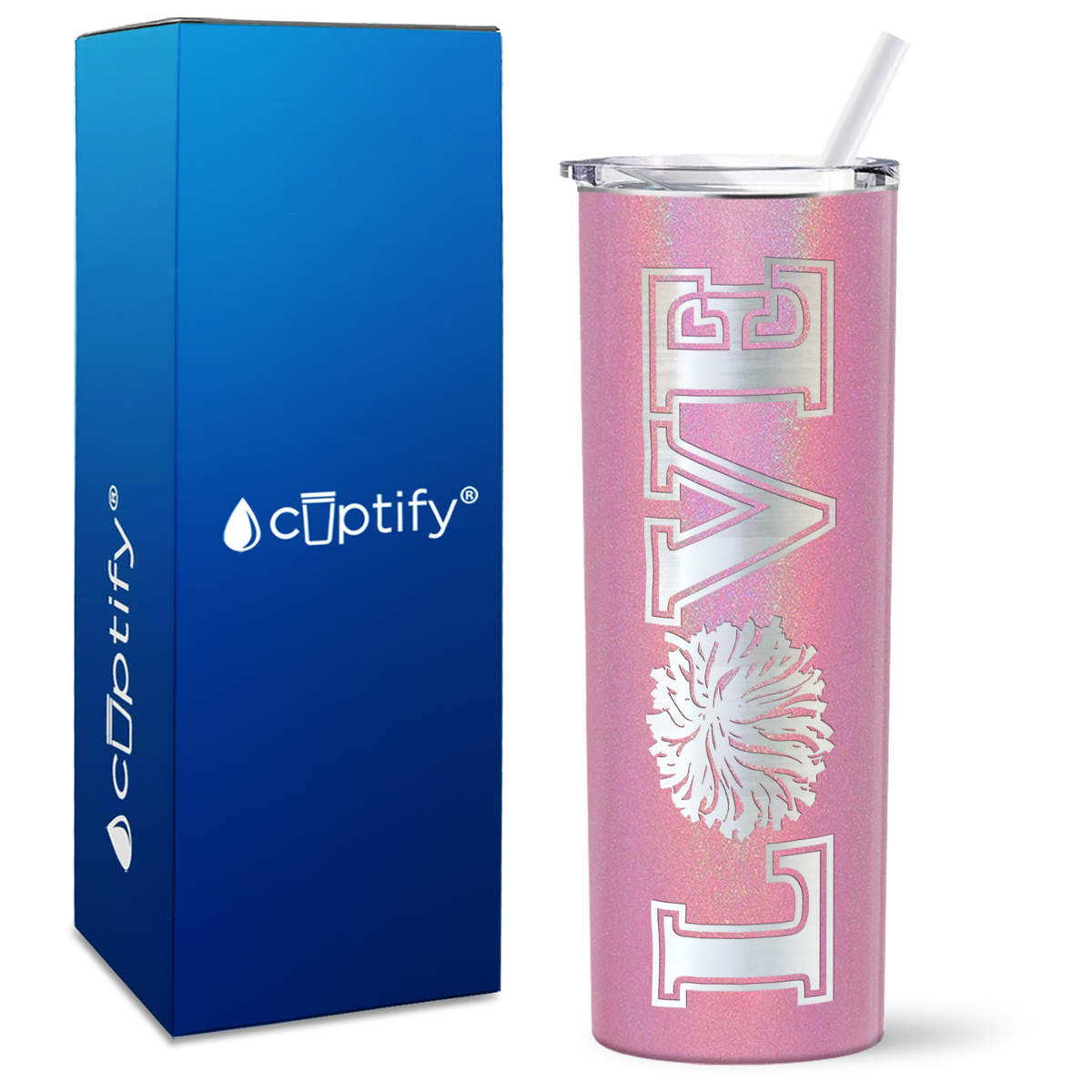 LOVE Cheer on 20oz Skinny Tumbler