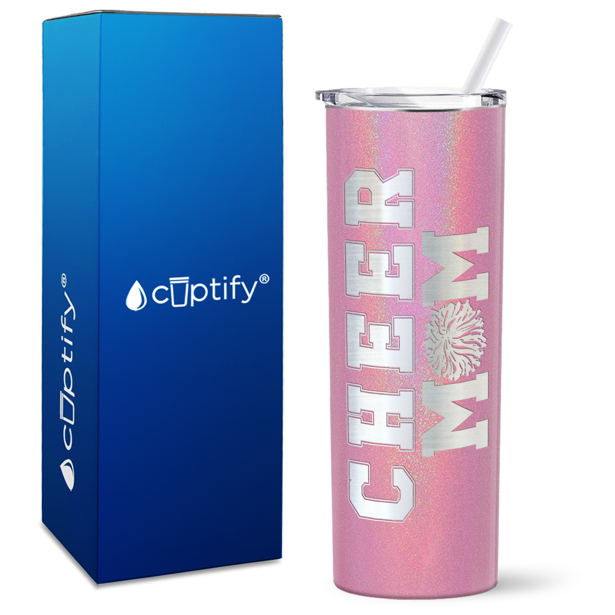 Cheer Mom on 20oz Skinny Tumbler