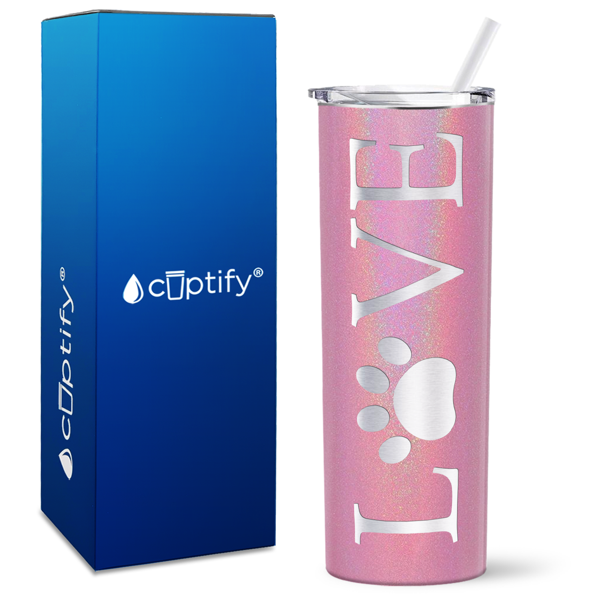 LOVE Dog on 20oz Skinny Tumbler