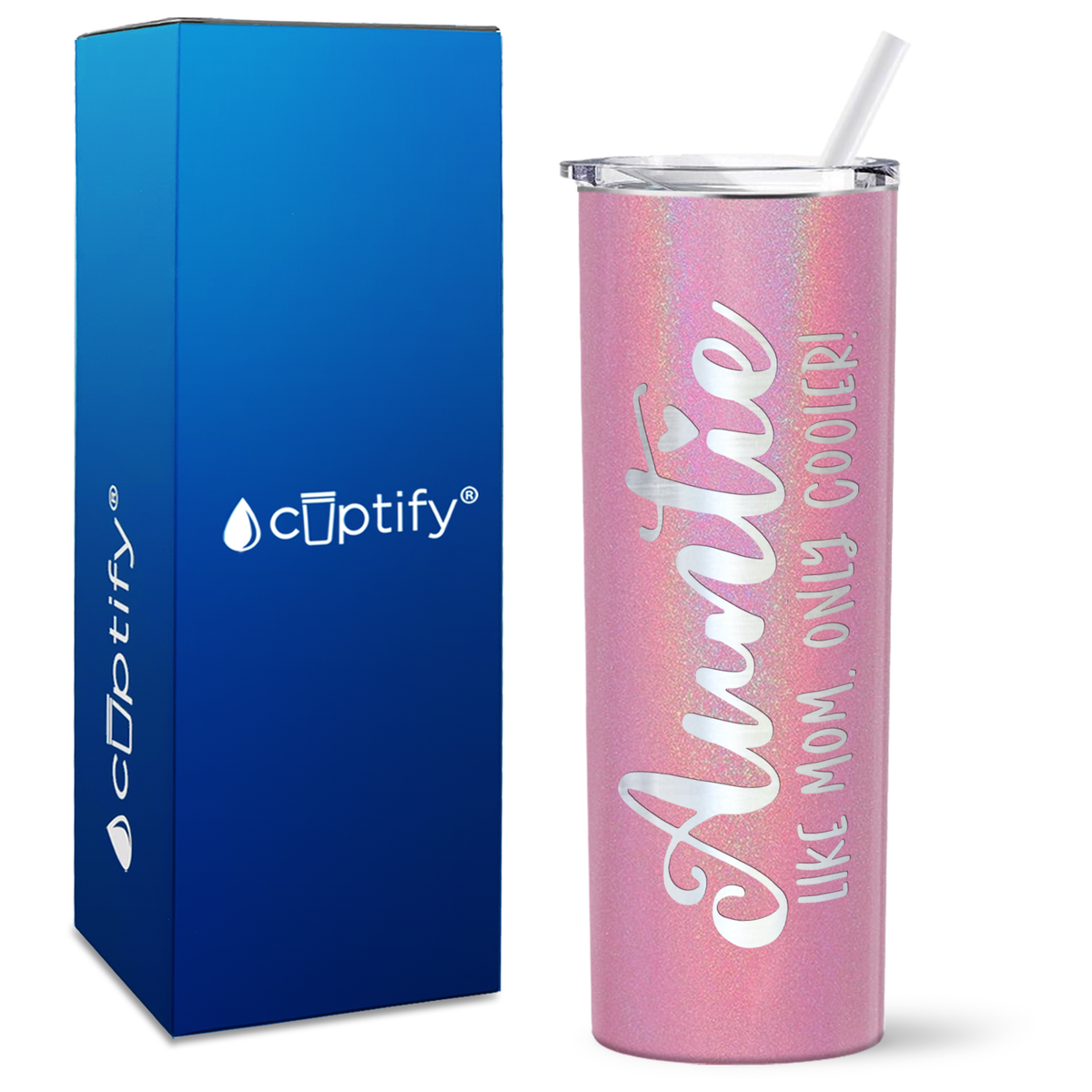 Auntie Like Mom Only Cooler 20oz Skinny Tumbler