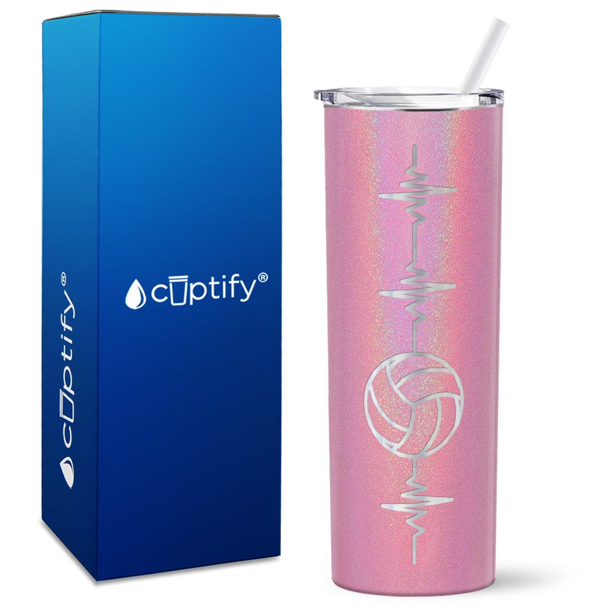 Heart Beat Pulse Volley on 20oz Skinny Tumbler
