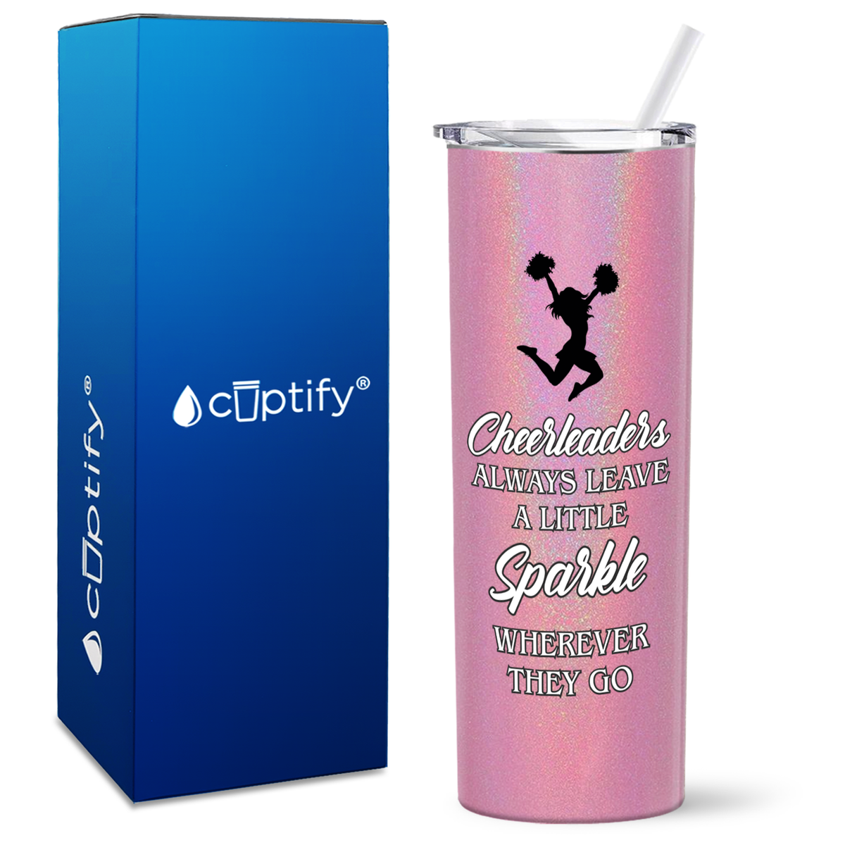 Cheerleaders Always Leave a Little Sparkle on 20oz Skinny Tumbler