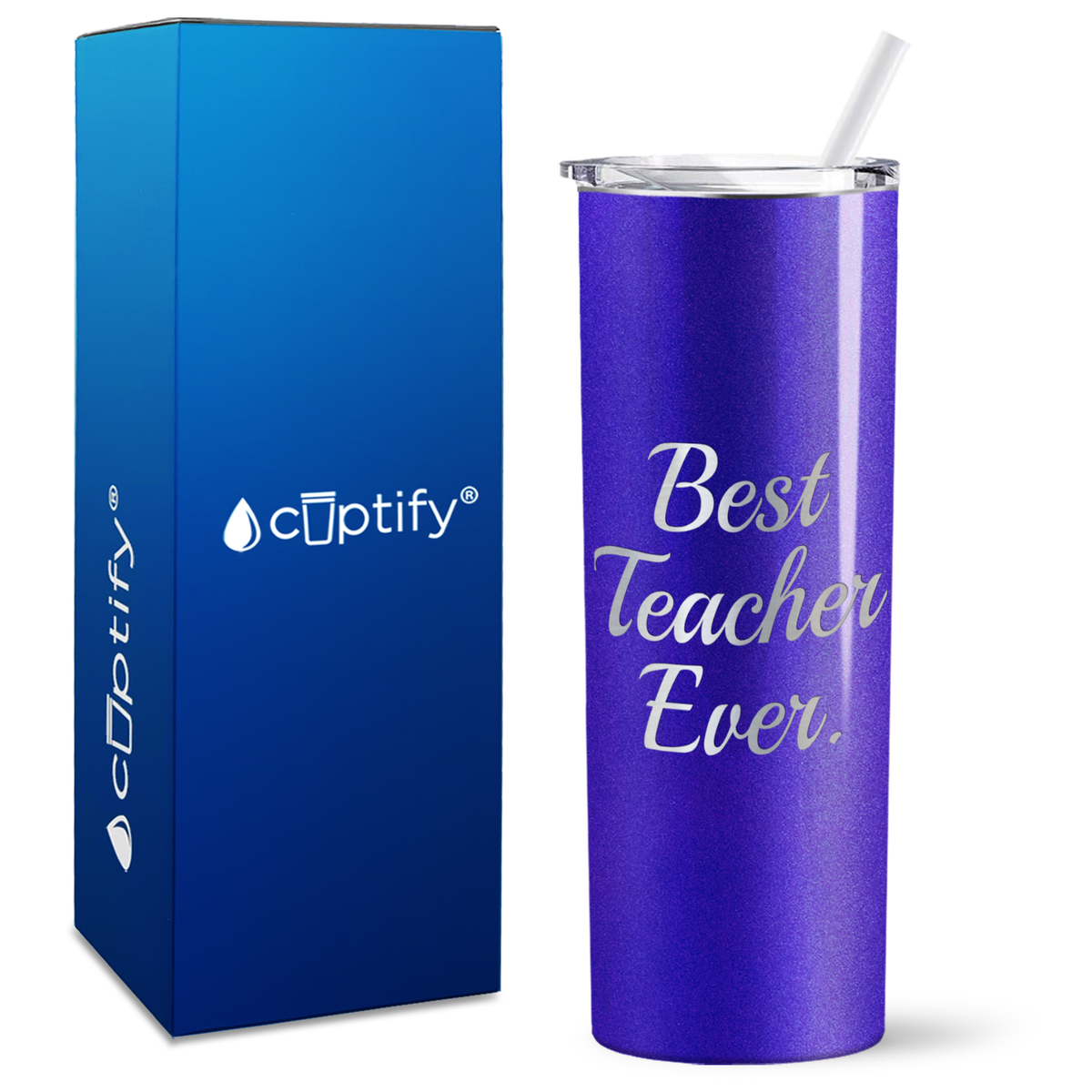 Best Teacher Ever on 20oz Skinny Tumbler