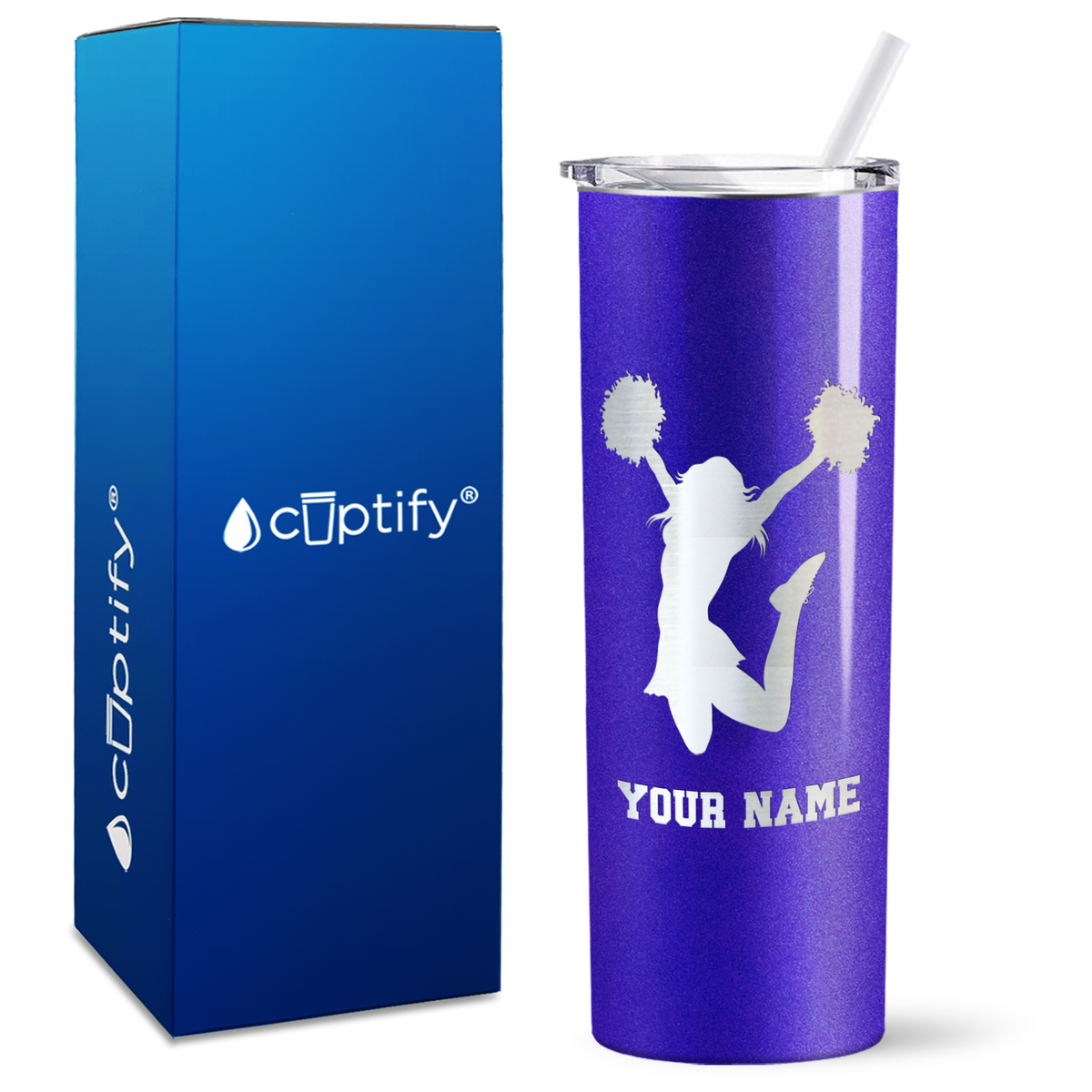 Personalized Cheerleader on 20oz Skinny Tumbler