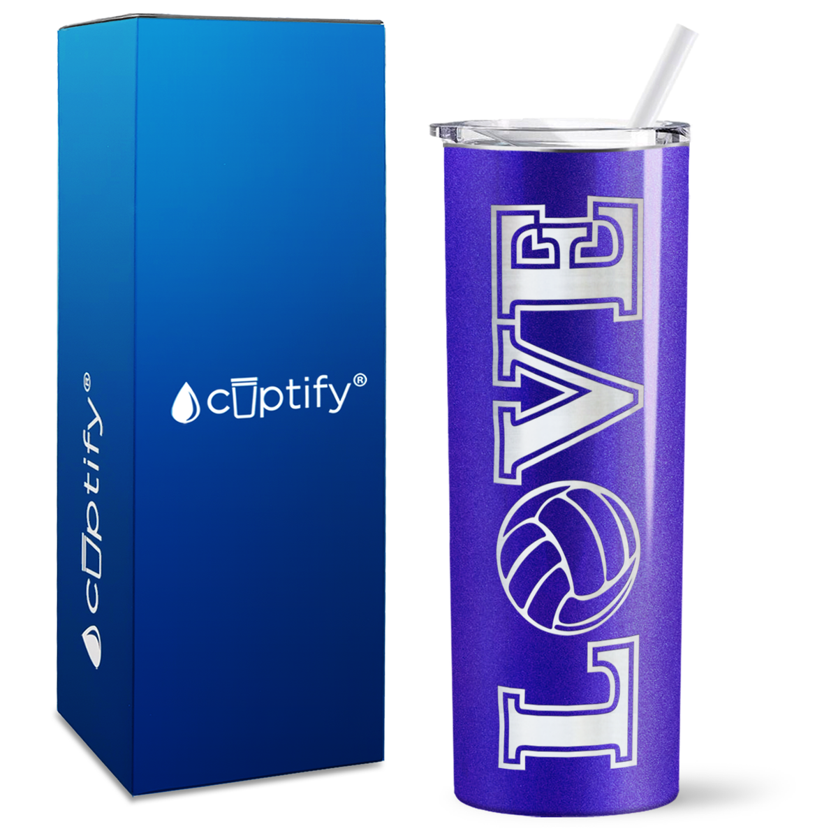 LOVE Volleyball on 20oz Skinny Tumbler