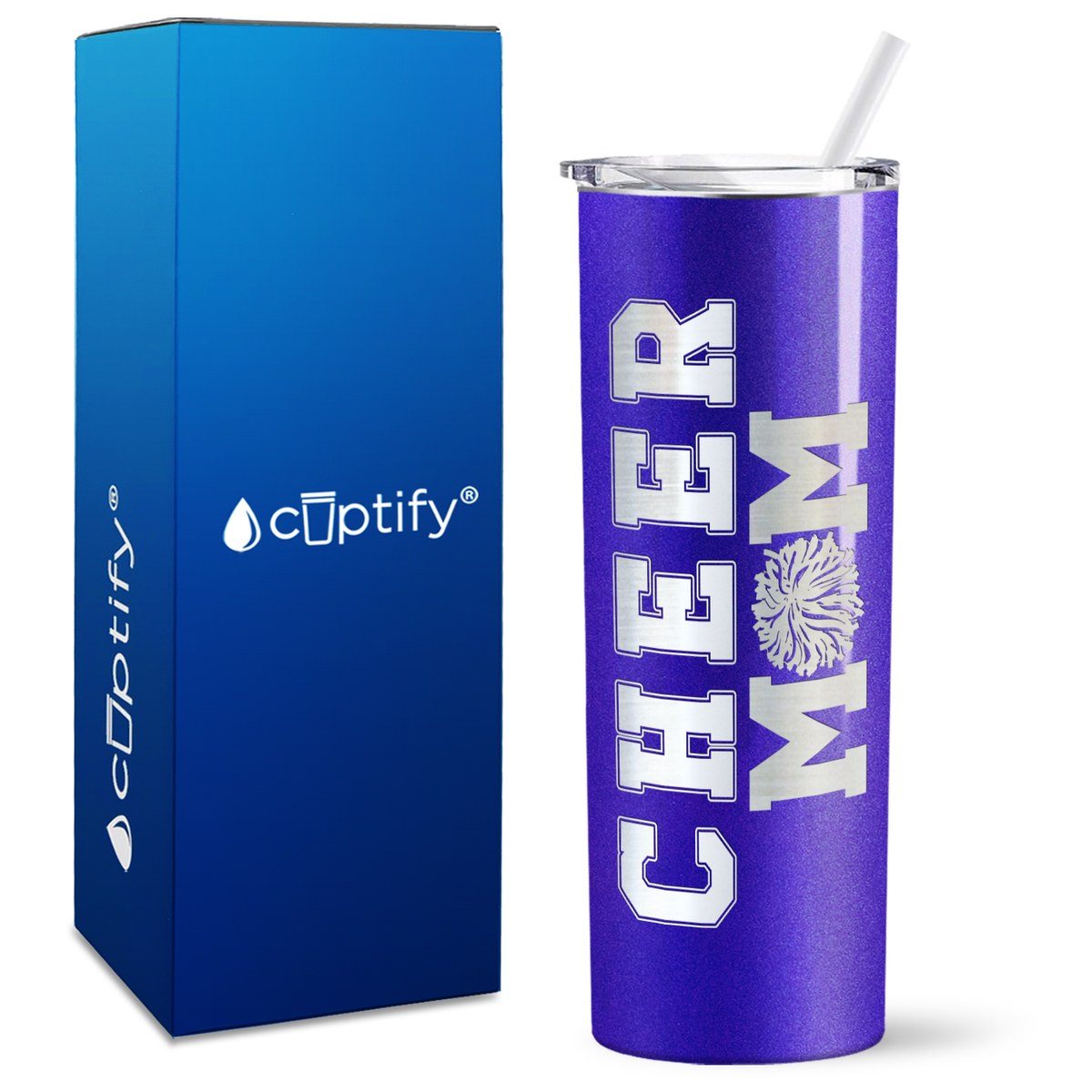 Cheer Mom on 20oz Skinny Tumbler
