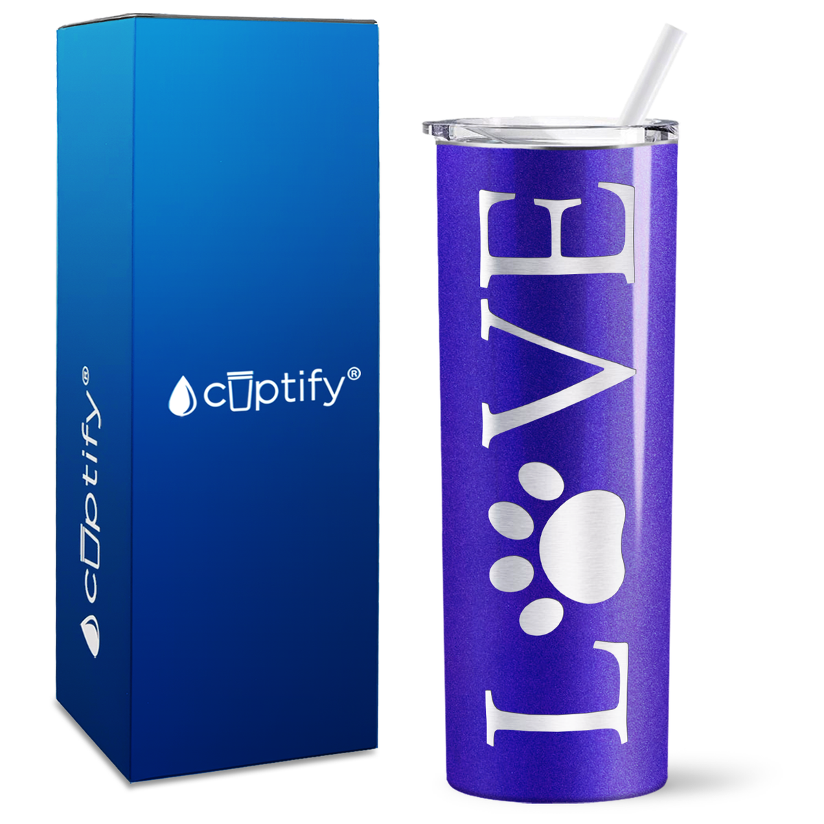 LOVE Dog on 20oz Skinny Tumbler