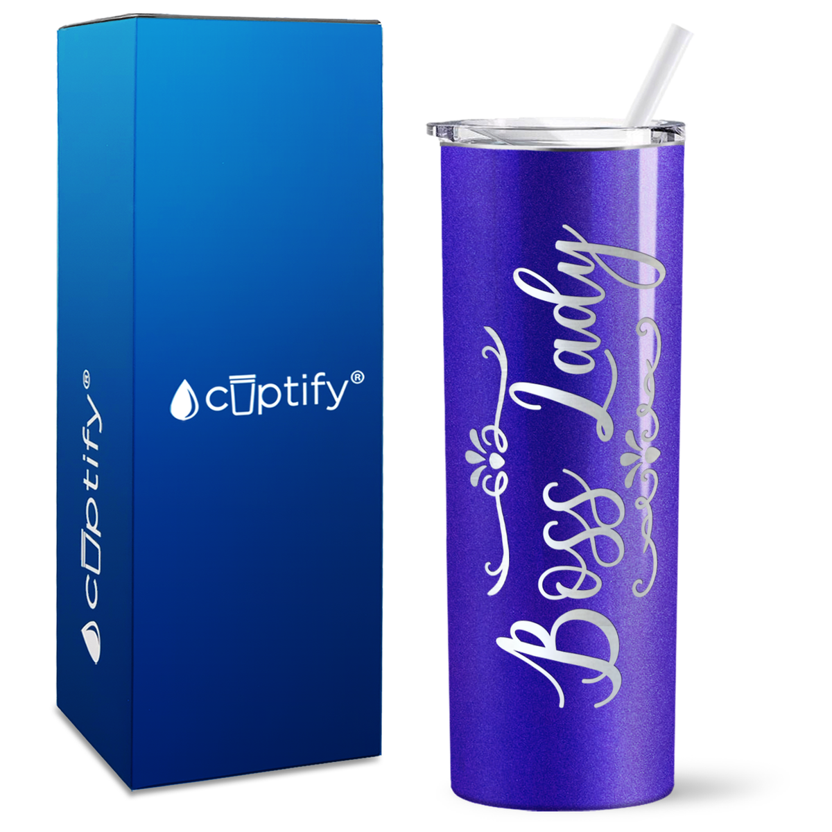Boss Lady on Skinny 20oz Tumbler