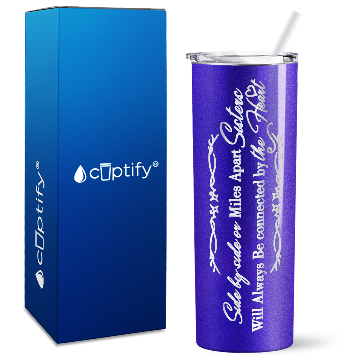 Side by Side or Miles Apart on 20oz Skinny Tumbler