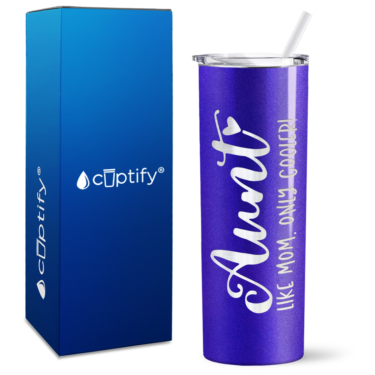 Aunt Like Mom Only Cooler 20oz Skinny Tumbler