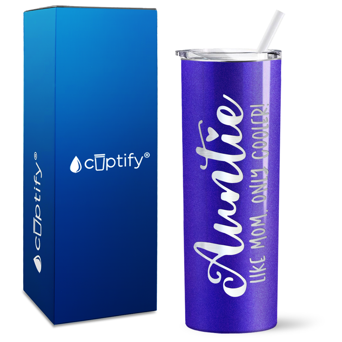 Auntie Like Mom Only Cooler 20oz Skinny Tumbler