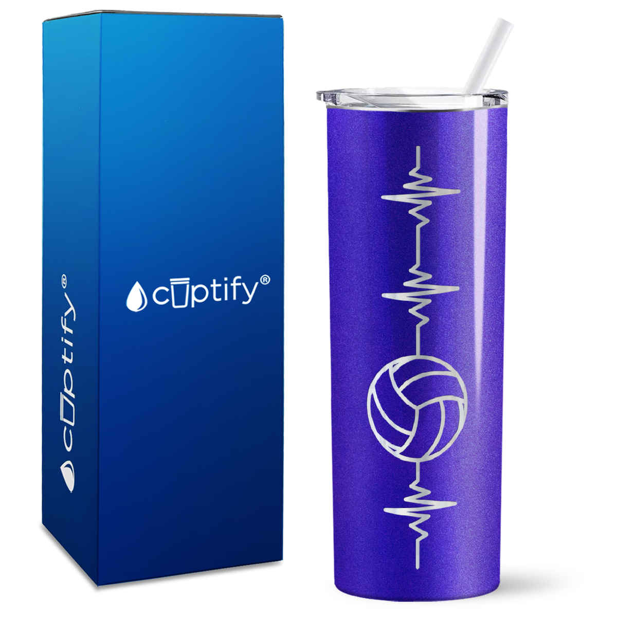 Heart Beat Pulse Volley on 20oz Skinny Tumbler