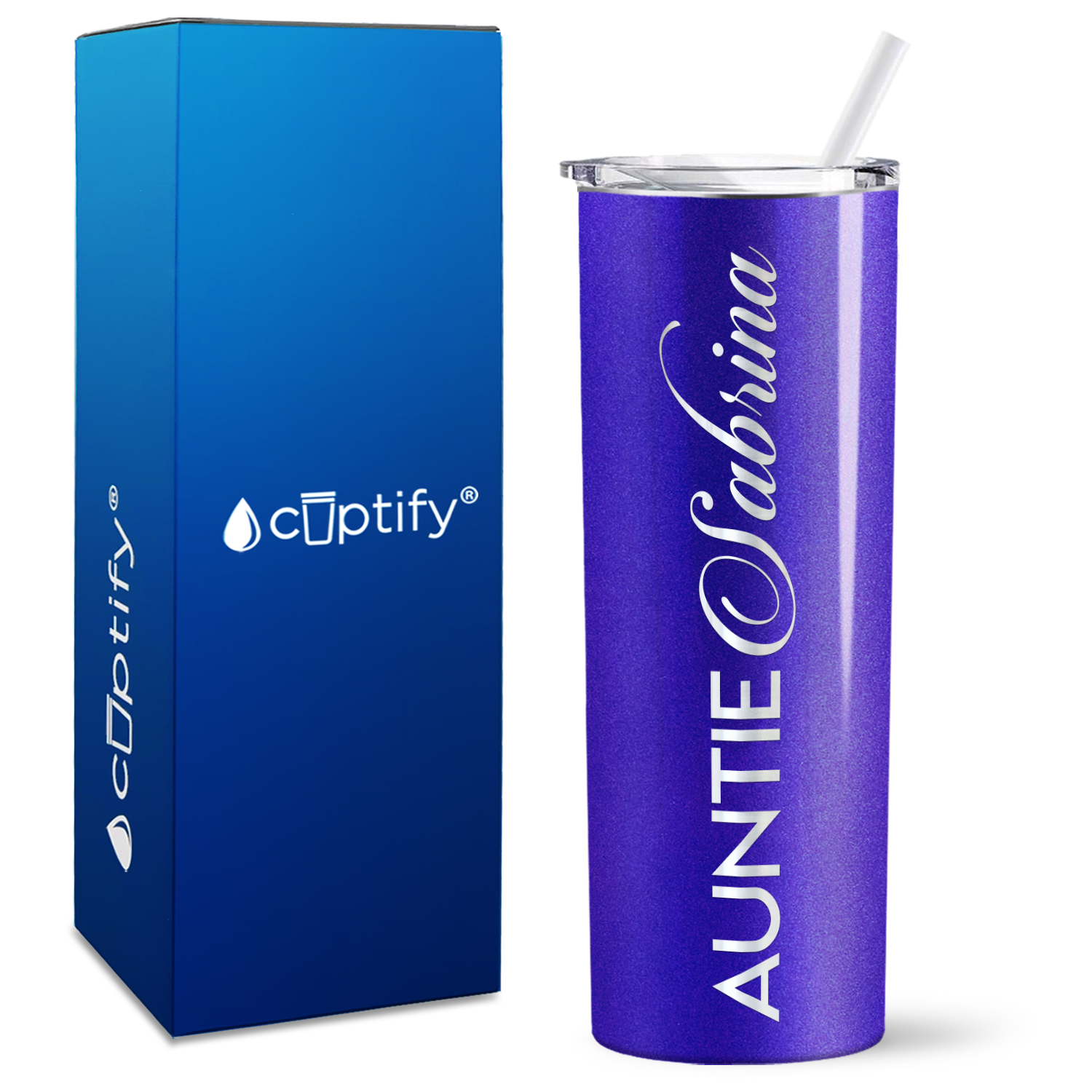 Personalized Auntie 20oz Skinny Tumbler