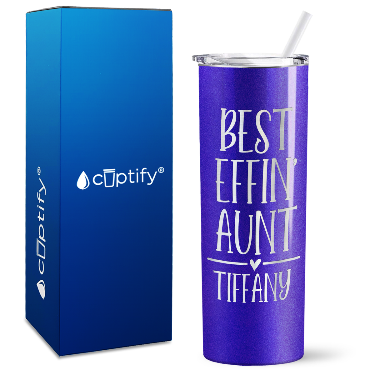 Personalized Best Effin' Aunt 20oz Skinny Tumbler