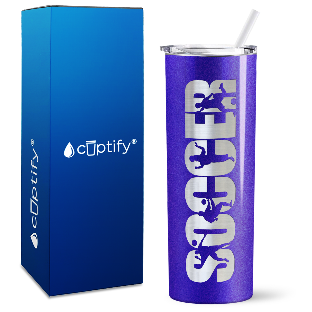 Soccer Players on 20oz Skinny Tumbler