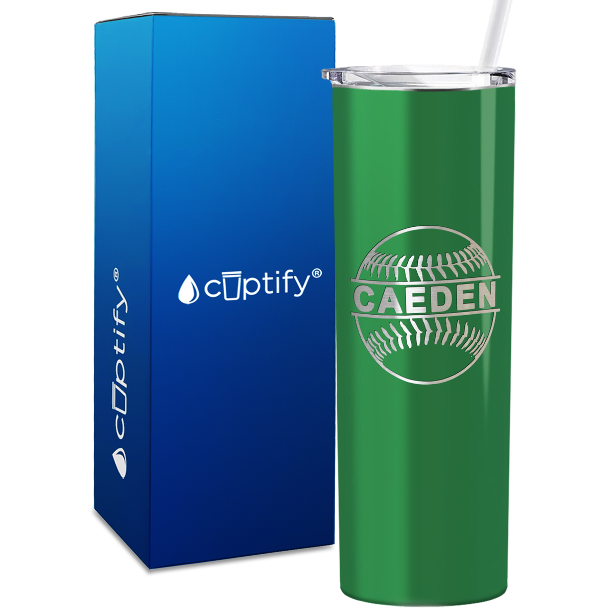 Blue Baseball Personalized Design 20oz Skinny Tumbler