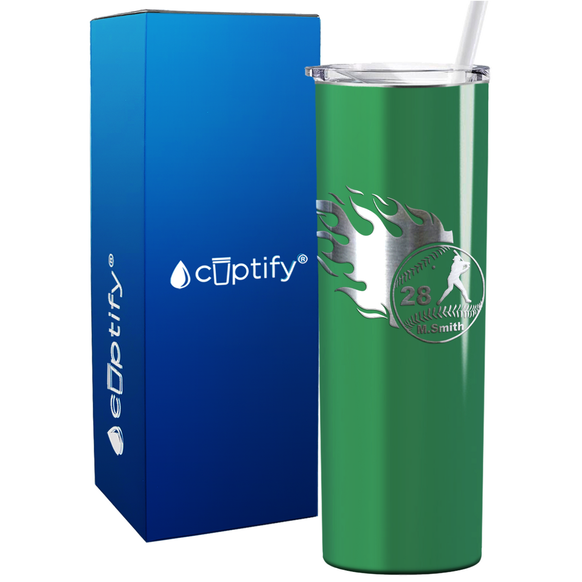 Baseball Personalized 20oz Skinny Tumbler